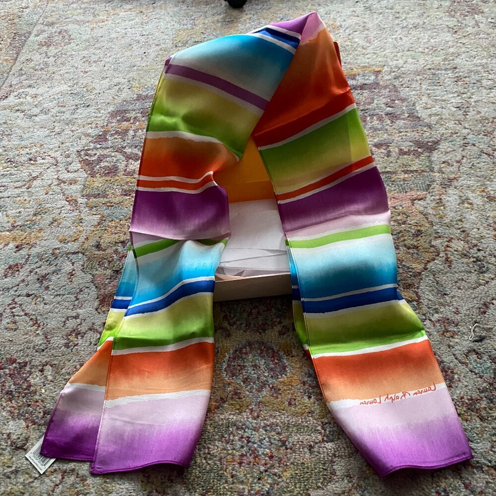 100% Silk Ralph Lauren Rainbow Scarf